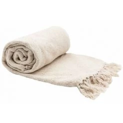 RIDEAUDISCOUNT Plaid, Fouta, Jeté De Lit - Canapé 100% Coton 120 X 160 Cm Jacquard Fil Lurex Doré - Doré