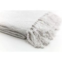 RIDEAUDISCOUNT Plaid, Fouta, Jeté De Lit - Canapé 100% Coton 120 X 160 Cm Jacquard Fil Lurex Argenté - Gris -Plaid et couverture Soldes 10568473 4