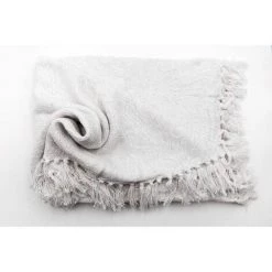 RIDEAUDISCOUNT Plaid, Fouta, Jeté De Lit - Canapé 100% Coton 120 X 160 Cm Jacquard Fil Lurex Argenté - Gris -Plaid et couverture Soldes 10568473 5