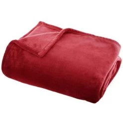 Atmosphera - Plaid Flanelle Rouge 125 X 150 Cm - Rouge