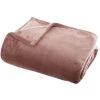 Atmosphera - Plaid Flanelle Rose 125 X 150 Cm - Vieux Rose -Plaid et couverture Soldes 11474346 1