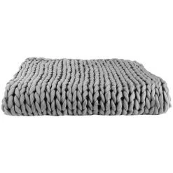 PEGANE Plaid En Acrylique Coloris Gris - Dim : L.120 X L.150 Cm