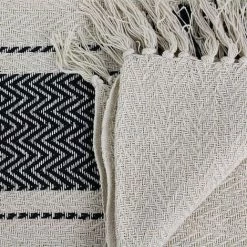 THE HOME DECO FACTORY Plaid Berbère à Rayures 120x150cm - Multicolore -Plaid et couverture Soldes 11776185 3