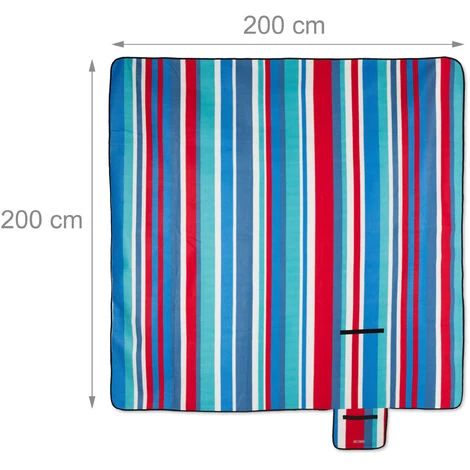 Relaxdays Couverture De Pique-nique Picnic Plaid Imperméable 200x200 Cm Poignée Isolation, Bleu-rouge 7 Relaxdays Couverture De Pique-nique Picnic Plaid Imperméable 200x200 Cm Poignée Isolation, Bleu-rouge – Image 5