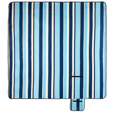 Relaxdays Couverture Pique-nique XXL, 200x200 Cm, Plaid En Polaire, Isolé, Imperméable, Avec Poignée, Bleu-blanc 4 Relaxdays Couverture Pique-nique XXL, 200x200 Cm, Plaid En Polaire, Isolé, Imperméable, Avec Poignée, Bleu-blanc – Image 2