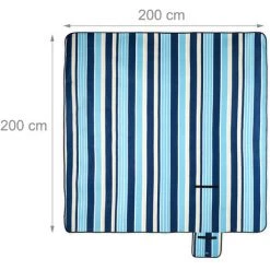 Relaxdays Couverture Pique-nique XXL, 200x200 Cm, Plaid En Polaire, Isolé, Imperméable, Avec Poignée, Bleu-blanc 11 Relaxdays Couverture Pique-nique XXL, 200x200 Cm, Plaid En Polaire, Isolé, Imperméable, Avec Poignée, Bleu-blanc -Plaid et couverture Soldes 11944136 5