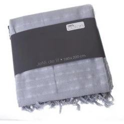 Couvre-lit, Jeté De Lit En Coton Coloris Gris Clair, 160 X 220 Cm -PEGANE-