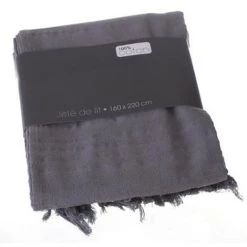 Couvre-lit, Jeté De Lit En Coton Coloris Gris, 160 X 220 Cm -PEGANE-