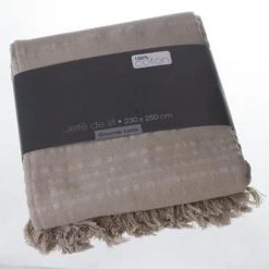 Couvre-lit, Jeté De Lit En Coton Coloris LIN, 230 X 250 Cm -PEGANE-