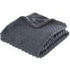 Plaid En Polyester Coloris Gris Foncé - Dim : L 150 X L 125 Cm - PEGANE - -Plaid et couverture Soldes 12220849 1
