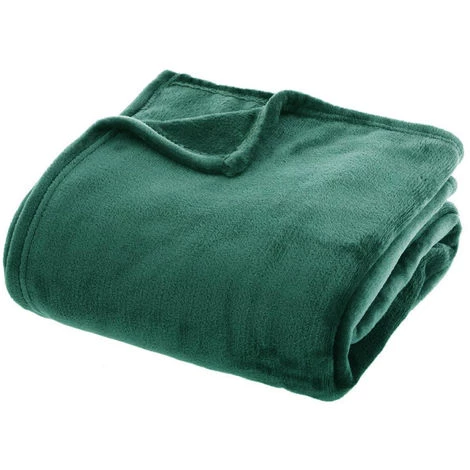 Plaid En Polyester Coloris Vert Emeraude - Dim : L.230 X L.180 Cm -PEGANE 3 Plaid En Polyester Coloris Vert Emeraude - Dim : L.230 X L.180 Cm -PEGANE