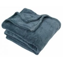 Plaid Microfibre Couleur Orage 125x150- PEGANE -