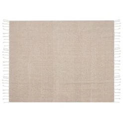 BELIANI Couverture En Coton Beige 160x130cm - Beige -Plaid et couverture Soldes 12598586 4