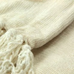 THEDECOFACTORY BANGALORE - Plaid à Franges En Viscose écru 130x150 - Beige -Plaid et couverture Soldes 13247272 5