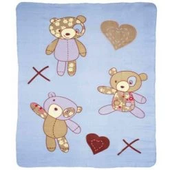THEDECOFACTORY NOUNOURS - <p>Plaid Polaire Très Doux Motifs Nounours Bleu 130x150 - Bleu
