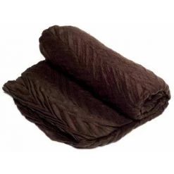 THEDECOFACTORY CHEVRON - Plaid à Motifs Chevron Chocolat 130x170 - Marron