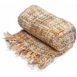 THEDECOFACTORY LICHEN - Plaid Esprit Tricot Orange 130x170 - Rouge