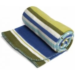 THEDECOFACTORY ARCTIQUE - Plaid Polaire à Rayures Multicolores 130x170 - Multicolore