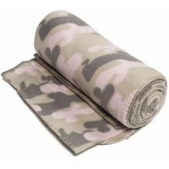 THEDECOFACTORY CAMOUFLAGE - Plaid Polaire Rose Avec Sac 130x170 - Rose