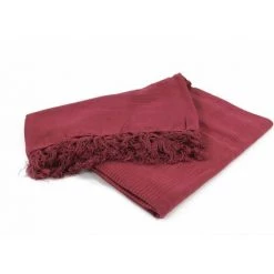 THEDECOFACTORY CAMILLE - Plaid En Coton Prune 150x150 - Violet -Plaid et couverture Soldes 13247570 3