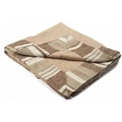 THEDECOFACTORY KANSAS - Plaid En Suédine à Rayures Beige 150x150 - Beige