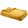 Atmosphera - Plaid Ocre Motif Feuille En Relief 125 X 150 Cm - Ocre -Plaid et couverture Soldes 13411574 1