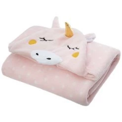 ATMOSPHERA, CRÉATEUR D'INTÉRIEUR Plaid Capuche Licorne 100x140 Cm - Rose