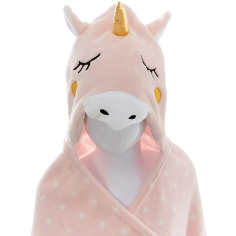 ATMOSPHERA, CRÉATEUR D'INTÉRIEUR Plaid Capuche Licorne 100x140 Cm - Rose 4 ATMOSPHERA, CRÉATEUR D'INTÉRIEUR Plaid Capuche Licorne 100x140 Cm - Rose – Image 2