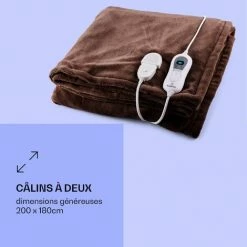 Klarstein Dr. Watson XL Couverture électrique 3 Niveaux De Puissance Lavable 200x180cm Micro-pelucheux -Plaid et couverture Soldes 13732990 4