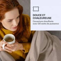 Klarstein Dr. Watson XXL Couverture électrique 3 Niveaux De Puissance Lavable 200x180cm Micro-peluche