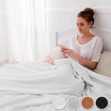 TECTAKE Plaid Canapé En Polaire 220 Cm X 240 Cm Gris + Sac De Rangement - Gris 4 TECTAKE Plaid Canapé En Polaire 220 Cm X 240 Cm Gris + Sac De Rangement - Gris – Image 2