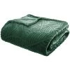 Plaid 3D Feuilles Vert En Flanelle - L.240 X L.220 Cm -PEGANE- -Plaid et couverture Soldes 15505104 1