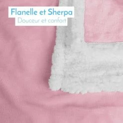 MONSIEUR BÉBÉ Couverture, Plaid Polaire Pour Bébé 75 X 100 Cm En Flanelle Et Sherpa Ultra Doux - Rose - Monsieur Bébé - Rose -Plaid et couverture Soldes 15573445 3