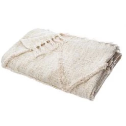 Atmosphera - Jeté De Lit En Polycoton Tufté Brillant 130 X 180 Cm - Beige/doré