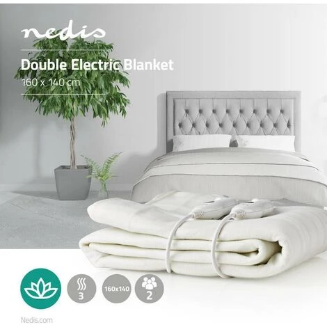 NEDIS Couverture électrique Double 140 X 160 Cm 3 Réglages De Chaleur Voyant Protection Contre La Surchauffe 4 NEDIS Couverture électrique Double 140 X 160 Cm 3 Réglages De Chaleur Voyant Protection Contre La Surchauffe – Image 2