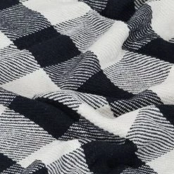Couverture Coton Carreaux 125x150 Cm Bleu Marine VidaXL -Plaid et couverture Soldes 16092742 5