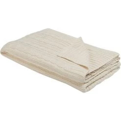 BELIANI Couverture En Coton Beige 180x110cm - Beige