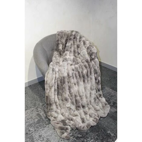 MEUBLETMOI Lot Plaid + 2 Coussins Gris - Calinou - Gris 5 MEUBLETMOI Lot Plaid + 2 Coussins Gris - Calinou - Gris – Image 3