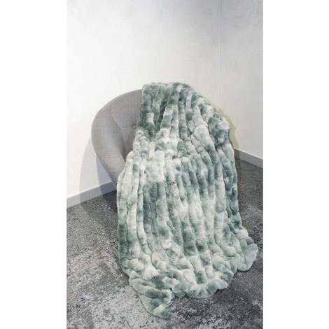 MEUBLETMOI Lot Plaid + 2 Coussins Nuances De Bleu, Gris, Vert,- Calinou - Bleu 4 MEUBLETMOI Lot Plaid + 2 Coussins Nuances De Bleu, Gris, Vert,- Calinou - Bleu – Image 2