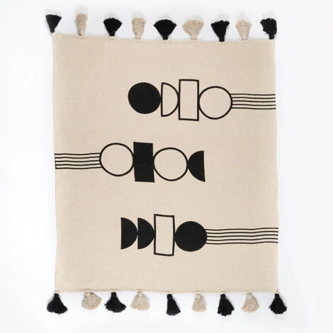 Couverture Plaid En Coton Luk SKLUM Coton - Beige Lin 4 Couverture Plaid En Coton Luk SKLUM Coton - Beige Lin – Image 2