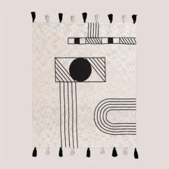 Couverture à Carreaux En Coton Cälah SKLUM Coton - Beige Lin