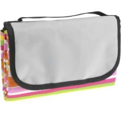 PrimeMatik - Couverture Pique-nique 150 X 130 Cm Imprimé Rayures Multicolores Fines