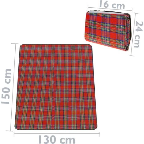 PrimeMatik - Couverture De Pique-nique 145 X 100 Cm Imprimé écossais Rouge 4 PrimeMatik - Couverture De Pique-nique 145 X 100 Cm Imprimé écossais Rouge – Image 2