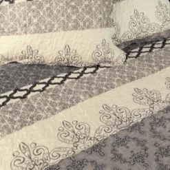 SOLEIL D'OCRE Couvre-lit Blois 240x220 Cm 2 Taies D'oreillers - Gris -Plaid et couverture Soldes 18507077 3