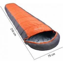 MONZANA Sac De Couchage - 2 Fermetures éclair - Poids Plume 700g - Camping Tente Trek Orange-anthracite -Plaid et couverture Soldes 18703492 4