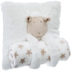 Atmosphera - Coussin Mouton Avec Son Plaid - Blanc -Plaid et couverture Soldes 18777494 3