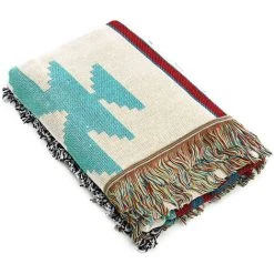 AUGIENB 130x160cm Géométrique Tribal Ethnique Aztèque Navajo Couverture Jeter Tapis Tapis De Canapé -Plaid et couverture Soldes 20100062 3