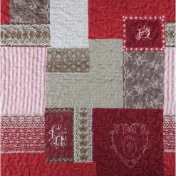 LOVELY CASA Boutis 220x240 Avec 2 Taies Et Sac Arkansas Rouge - Rouge -Plaid et couverture Soldes 22775212 3