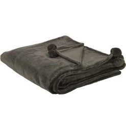 BELIANI Couverture En Polyester Gris 220x200cm - Gris