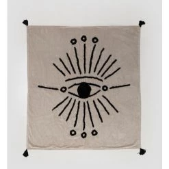 Couverture Plaid En Coton Visum SKLUM Coton - Gris Taupe Clair